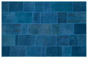 Mixed Over Dyed Kilim Patchwork Unique Rug 6'5'' x 9'9'' ft 195 x 298 cm