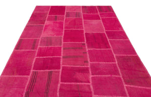 Mixed Over Dyed Kilim Patchwork Unique Rug 6'6'' x 9'9'' ft 197 x 298 cm