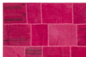 Mixed Over Dyed Kilim Patchwork Unique Rug 6'6'' x 9'9'' ft 197 x 298 cm