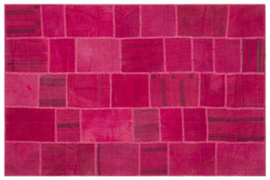 Mixed Over Dyed Kilim Patchwork Unique Rug 6'6'' x 9'9'' ft 197 x 298 cm