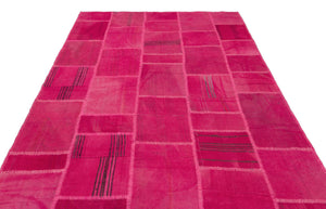 Mixed Over Dyed Kilim Patchwork Unique Rug 6'6'' x 9'12'' ft 198 x 304 cm