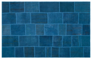 Mixed Over Dyed Kilim Patchwork Unique Rug 6'4'' x 9'9'' ft 192 x 298 cm