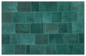 Mixed Over Dyed Kilim Patchwork Unique Rug 6'5'' x 9'10'' ft 196 x 300 cm