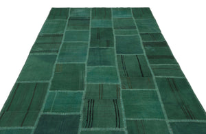 Mixed Over Dyed Kilim Patchwork Unique Rug 6'3'' x 9'9'' ft 191 x 298 cm