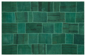 Mixed Over Dyed Kilim Patchwork Unique Rug 6'3'' x 9'9'' ft 191 x 298 cm