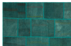 Mixed Over Dyed Kilim Patchwork Unique Rug 6'5'' x 9'10'' ft 195 x 300 cm