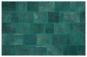 Mixed Over Dyed Kilim Patchwork Unique Rug 6'5'' x 9'10'' ft 195 x 300 cm