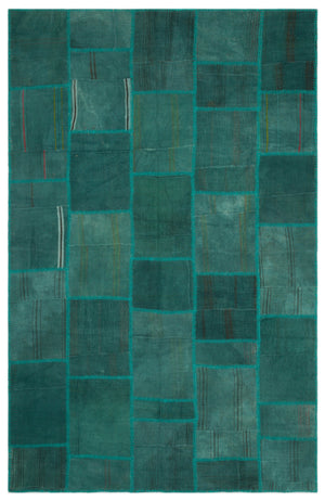 Mixed Over Dyed Kilim Patchwork Unique Rug 6'5'' x 9'10'' ft 195 x 300 cm