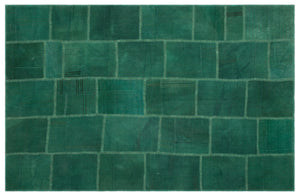 Mixed Over Dyed Kilim Patchwork Unique Rug 6'4'' x 9'9'' ft 194 x 297 cm