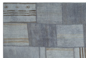 Mixed Over Dyed Kilim Patchwork Unique Rug 6'7'' x 9'11'' ft 201 x 302 cm