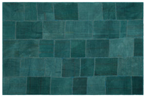 Mixed Over Dyed Kilim Patchwork Unique Rug 6'6'' x 9'8'' ft 197 x 295 cm