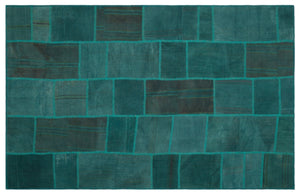 Mixed Over Dyed Kilim Patchwork Unique Rug 6'4'' x 9'11'' ft 192 x 302 cm