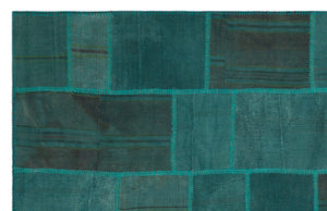 Mixed Over Dyed Kilim Patchwork Unique Rug 6'4'' x 9'11'' ft 192 x 302 cm