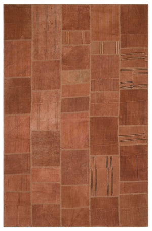 Mixed Over Dyed Kilim Patchwork Unique Rug 6'6'' x 9'11'' ft 197 x 303 cm