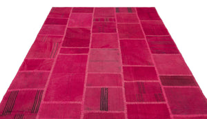 Mixed Over Dyed Kilim Patchwork Unique Rug 6'6'' x 9'11'' ft 197 x 302 cm