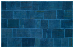 Mixed Over Dyed Kilim Patchwork Unique Rug 6'3'' x 9'10'' ft 190 x 300 cm