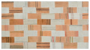 Mixed Over Dyed Kilim Patchwork Unique Rug 2'8'' x 4'11'' ft 82 x 151 cm