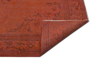 Orange Over Dyed Vintage Rug 5'4'' x 8'8'' ft 163 x 265 cm