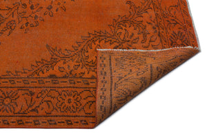 Orange Over Dyed Vintage Rug 5'10'' x 9'6'' ft 177 x 290 cm