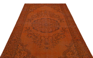 Orange Over Dyed Vintage Rug 5'10'' x 9'6'' ft 177 x 290 cm
