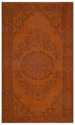 Orange Over Dyed Vintage Rug 5'10'' x 9'6'' ft 177 x 290 cm