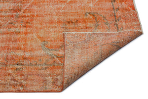 Orange Over Dyed Vintage Rug 5'1'' x 8'6'' ft 156 x 260 cm
