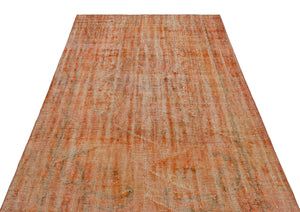 Orange Over Dyed Vintage Rug 5'1'' x 8'6'' ft 156 x 260 cm