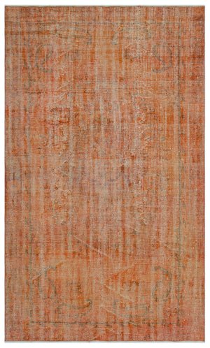 Orange Over Dyed Vintage Rug 5'1'' x 8'6'' ft 156 x 260 cm