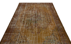 Brown Over Dyed Vintage Rug 6'0'' x 9'5'' ft 183 x 288 cm