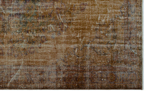 Brown Over Dyed Vintage Rug 6'0'' x 9'5'' ft 183 x 288 cm