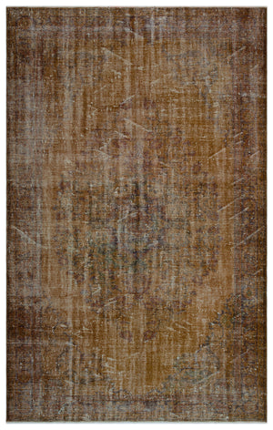 Brown Over Dyed Vintage Rug 6'0'' x 9'5'' ft 183 x 288 cm