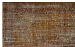 Brown Over Dyed Vintage Rug 6'0'' x 9'5'' ft 183 x 288 cm