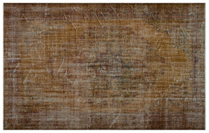Brown Over Dyed Vintage Rug 6'0'' x 9'5'' ft 183 x 288 cm