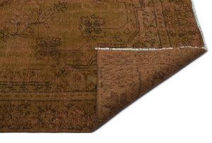Brown Over Dyed Vintage Rug 5'7'' x 8'8'' ft 170 x 265 cm