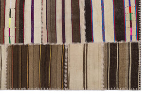 Striped Over Dyed Kilim Patchwork Unique Rug 5'3'' x 7'7'' ft 160 x 230 cm