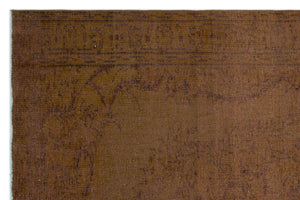 Brown Over Dyed Vintage Rug 5'11'' x 8'9'' ft 180 x 266 cm