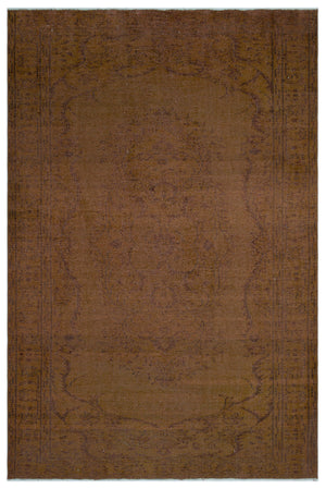Brown Over Dyed Vintage Rug 5'11'' x 8'9'' ft 180 x 266 cm
