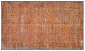 Orange Over Dyed Vintage Rug 5'4'' x 9'2'' ft 162 x 280 cm