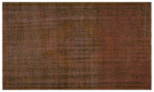 Brown Over Dyed Vintage Rug 6'0'' x 10'1'' ft 183 x 308 cm