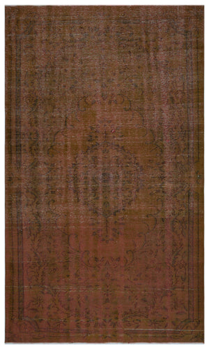 Brown Over Dyed Vintage Rug 6'0'' x 10'1'' ft 183 x 308 cm