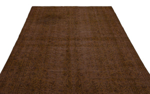 Brown Over Dyed Vintage Rug 6'4'' x 8'9'' ft 192 x 266 cm