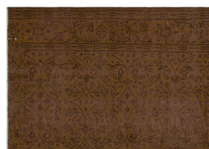 Brown Over Dyed Vintage Rug 6'4'' x 8'9'' ft 192 x 266 cm