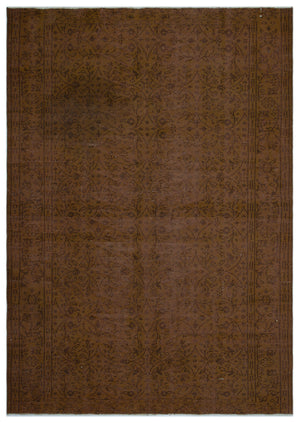 Brown Over Dyed Vintage Rug 6'4'' x 8'9'' ft 192 x 266 cm