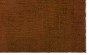Brown Over Dyed Vintage Rug 5'5'' x 8'6'' ft 164 x 260 cm