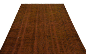 Brown Over Dyed Vintage Rug 5'11'' x 9'3'' ft 181 x 283 cm