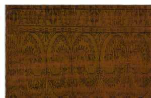 Brown Over Dyed Vintage Rug 5'11'' x 9'3'' ft 181 x 283 cm