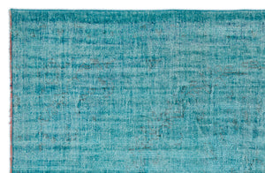 Turquoise Over Dyed Vintage Rug 6'1'' x 9'3'' ft 185 x 281 cm