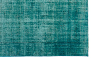 Turquoise Over Dyed Vintage Rug 5'7'' x 9'0'' ft 170 x 275 cm