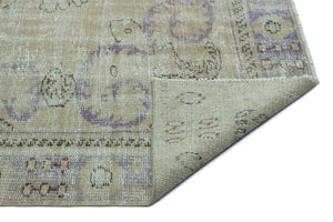 Beige Over Dyed Vintage Rug 5'7'' x 9'5'' ft 169 x 286 cm