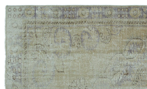 Beige Over Dyed Vintage Rug 5'7'' x 9'5'' ft 169 x 286 cm